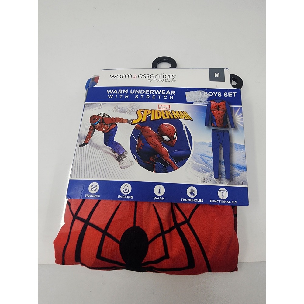 Warm Essentials Boys Spider-Man Thermal Underwear Gift Set Red Size Medium